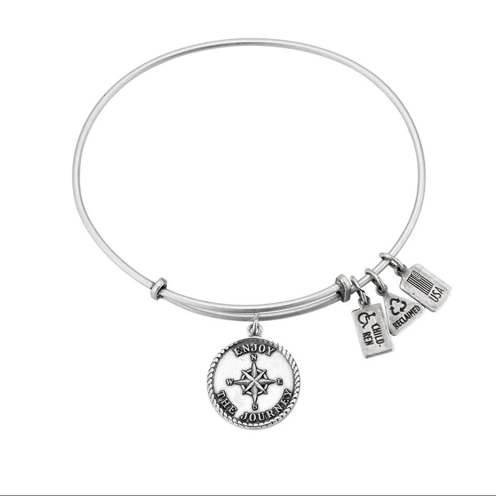 NWT “Enjoy the Journey” Silver Bracelet - Picture 2 of 4